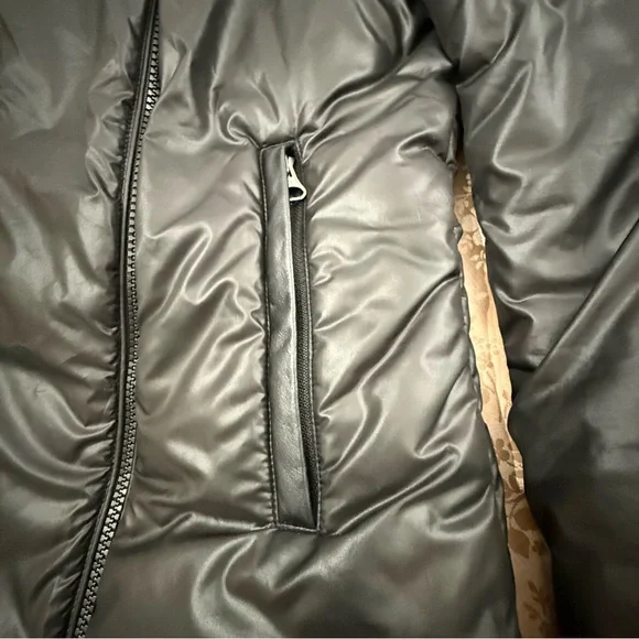 MACKAGE Selma Glossy Black Puffy Zipper Layered Coat Jacket Size Small Petite - Picture 9 of 16